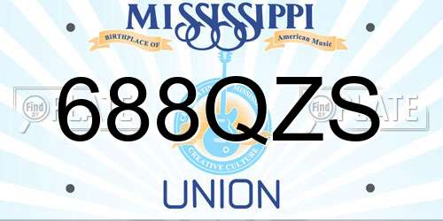 688QZS Mississippi License Plate