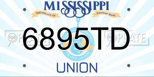 6895TD Mississippi License Plate