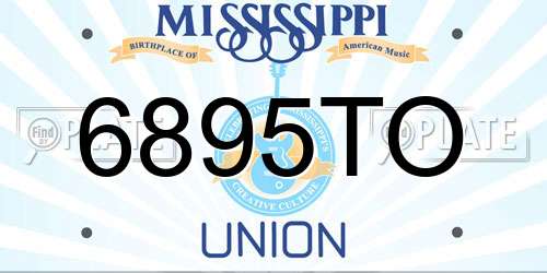 6895TO Mississippi License Plate