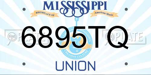 6895TQ Mississippi License Plate