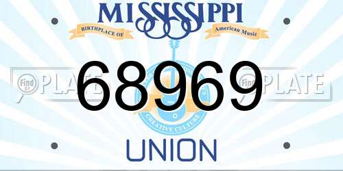 68969 Mississippi License Plate