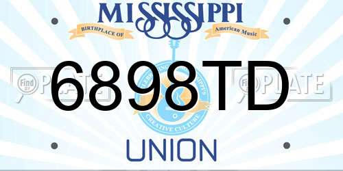 6898TD Mississippi License Plate