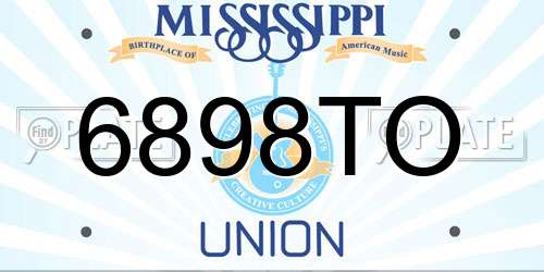 6898TO Mississippi License Plate