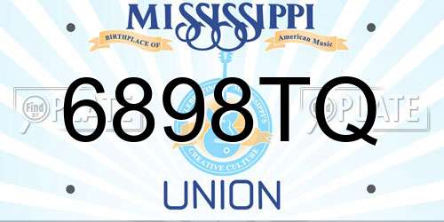 6898TQ Mississippi License Plate