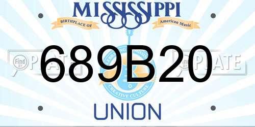 689B20 Mississippi License Plate