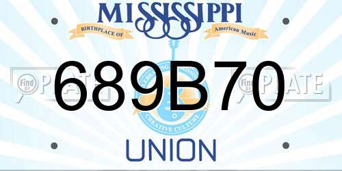 689B70 Mississippi License Plate