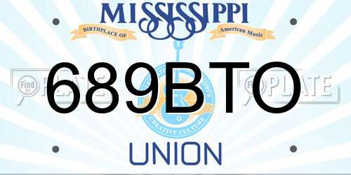 689BTO Mississippi License Plate