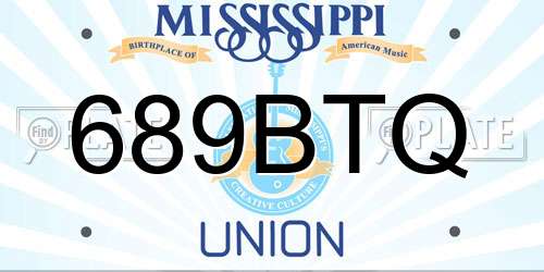 689BTQ Mississippi License Plate