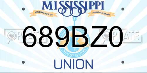 689BZ0 Mississippi License Plate