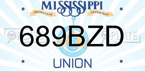 689BZD Mississippi License Plate