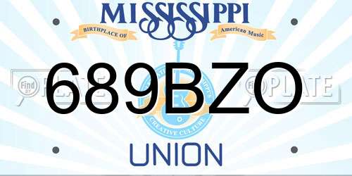 689BZO Mississippi License Plate