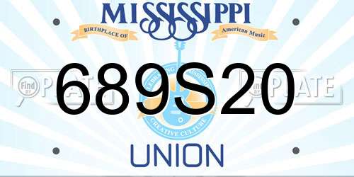 689S20 Mississippi License Plate