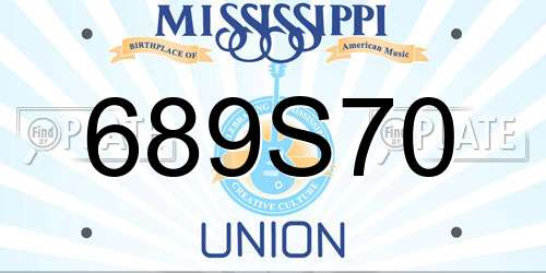 689S70 Mississippi License Plate