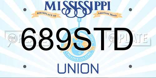 689STD Mississippi License Plate