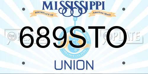 689STO Mississippi License Plate