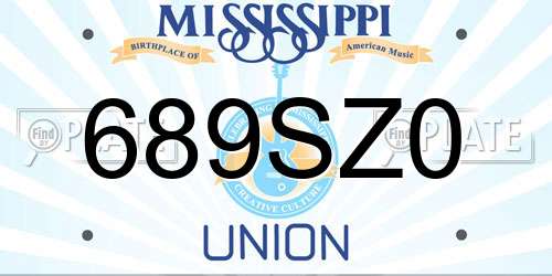 689SZ0 Mississippi License Plate