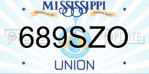 689SZO Mississippi License Plate