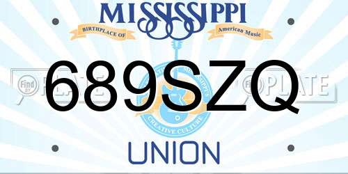 689SZQ Mississippi License Plate