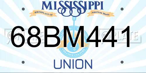 68BM441 Mississippi License Plate