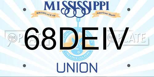 68DEIV Mississippi License Plate