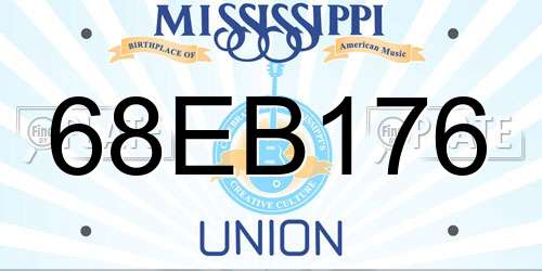 68EB176 Mississippi License Plate