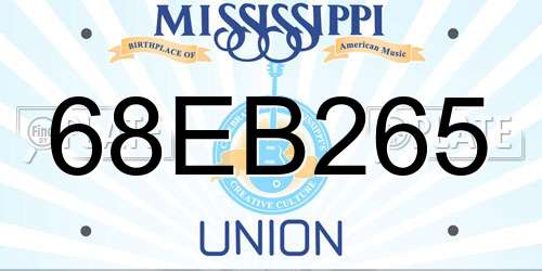 68EB265 Mississippi License Plate