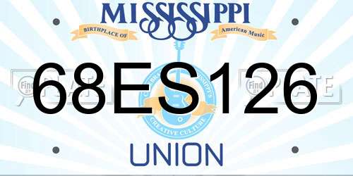 68ES126 Mississippi License Plate