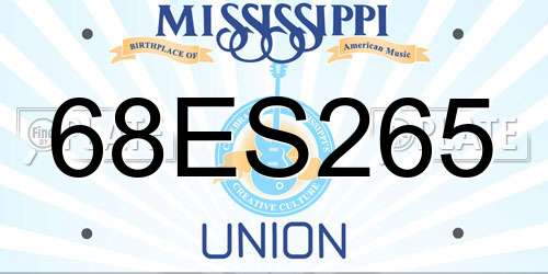68ES265 Mississippi License Plate
