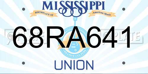 68RA641 Mississippi License Plate