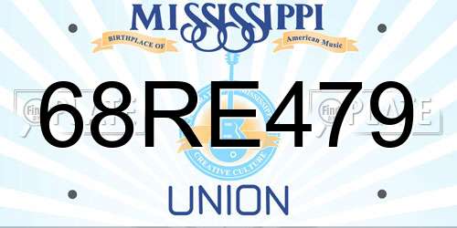 68RE479 Mississippi License Plate