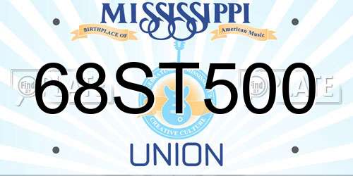 68ST500 Mississippi License Plate