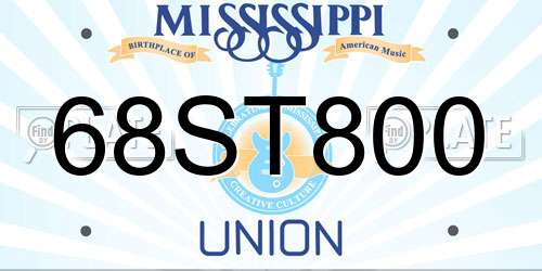 68ST800 Mississippi License Plate