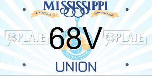 68V Mississippi License Plate