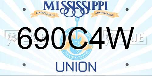 690C4W Mississippi License Plate