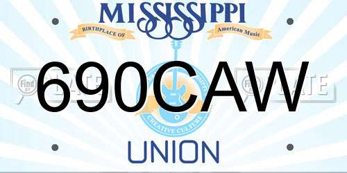 690CAW Mississippi License Plate