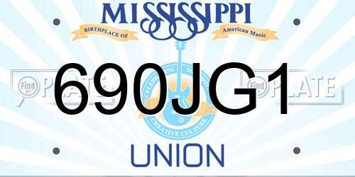 690JG1 Mississippi License Plate