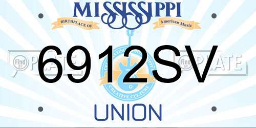 6912SV Mississippi License Plate