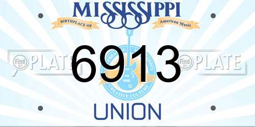 6913 Mississippi License Plate