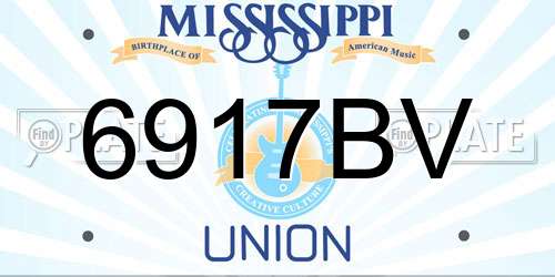 6917BV Mississippi License Plate