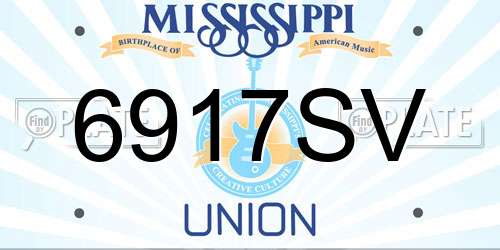 6917SV Mississippi License Plate
