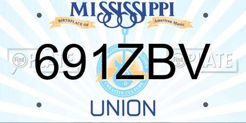 691ZBV Mississippi License Plate