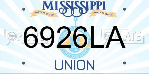 6926LA Mississippi License Plate