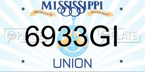 6933GI Mississippi License Plate