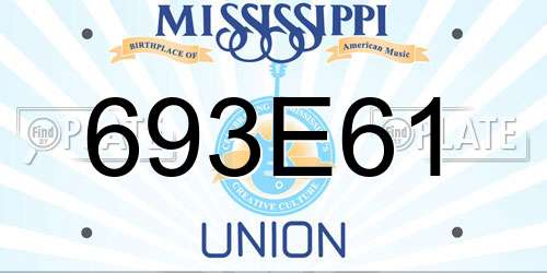 693E61 Mississippi License Plate