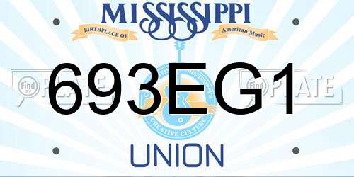 693EG1 Mississippi License Plate