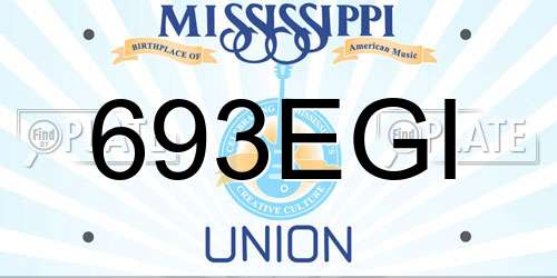 693EGI Mississippi License Plate