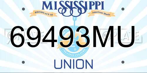 69493MU Mississippi License Plate