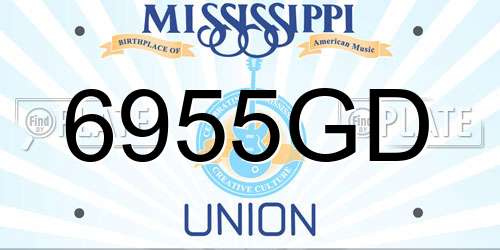 6955GD Mississippi License Plate