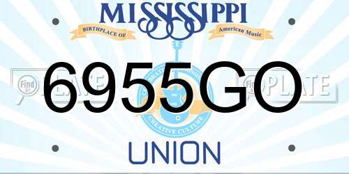 6955GO Mississippi License Plate