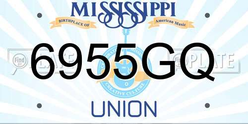 6955GQ Mississippi License Plate